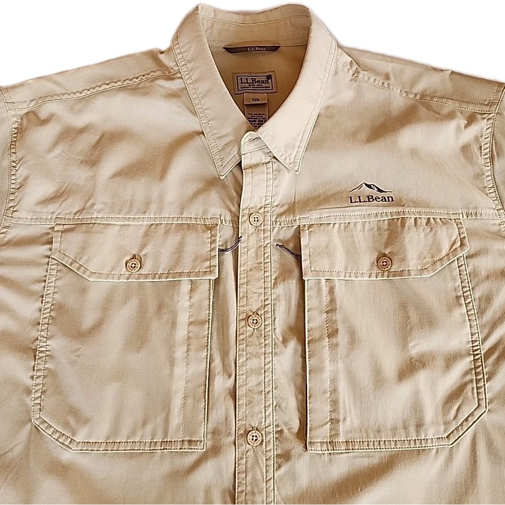 LL Bean Mens No Fly Zone Button Up Shirt XXL Insect Repellent Fishing Outdoors